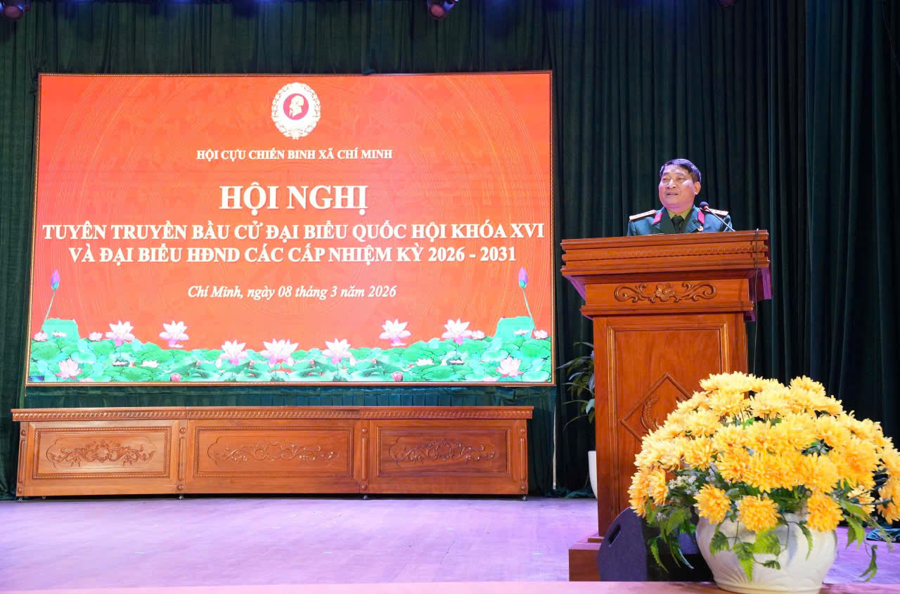 Hội Cựu chiến binh xã Chí Minh tổ chức Hội nghị tuyên truyền công tác bầu cử Đại biểu Quốc hội và HĐND các cấp, nhiệm kỳ 2026 - 2031  