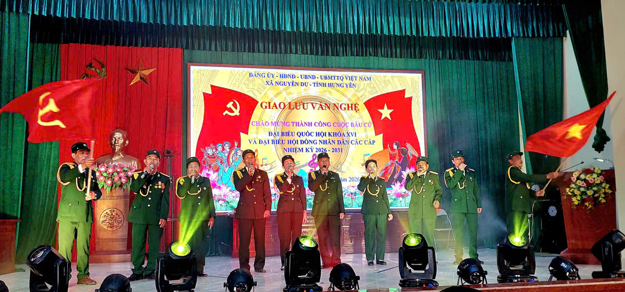 Hội CCB xã Nguyễn Du tham gia giao lưu văn nghệ chào mừng thành công bầu cử đại biểu Quốc hội và HĐND các cấp, nhiệm kỳ 2026- 2031